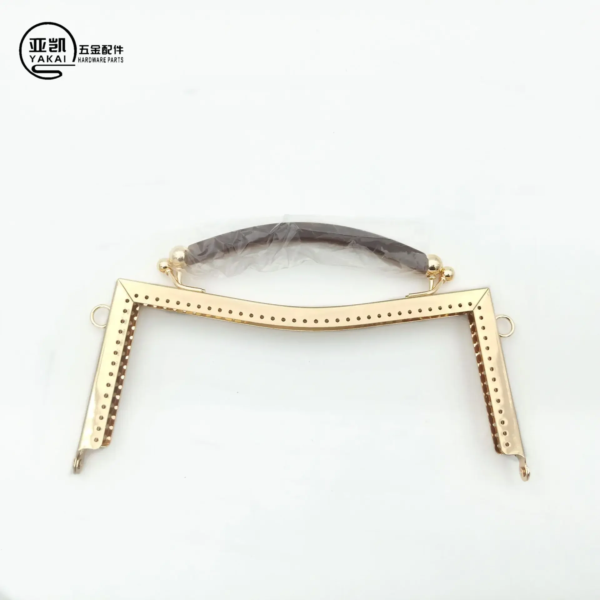 High Quality 20.5CM Concave Smooth Metal Clasp Sewing DIY Handmade Clutch Frame For Bags With Silicone Handles Purse Accessories