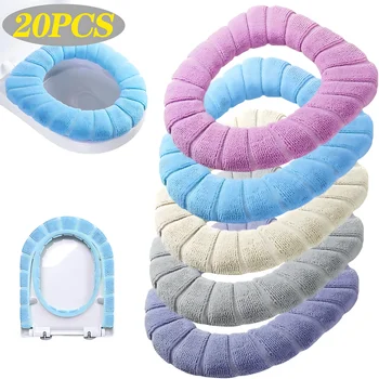 20PCS Toilet Seat Cushion Household Winter Thickened Plush Toilet Seat Cushion Toilet Seat Warmer Seat Cushion Toilet Seat Cover