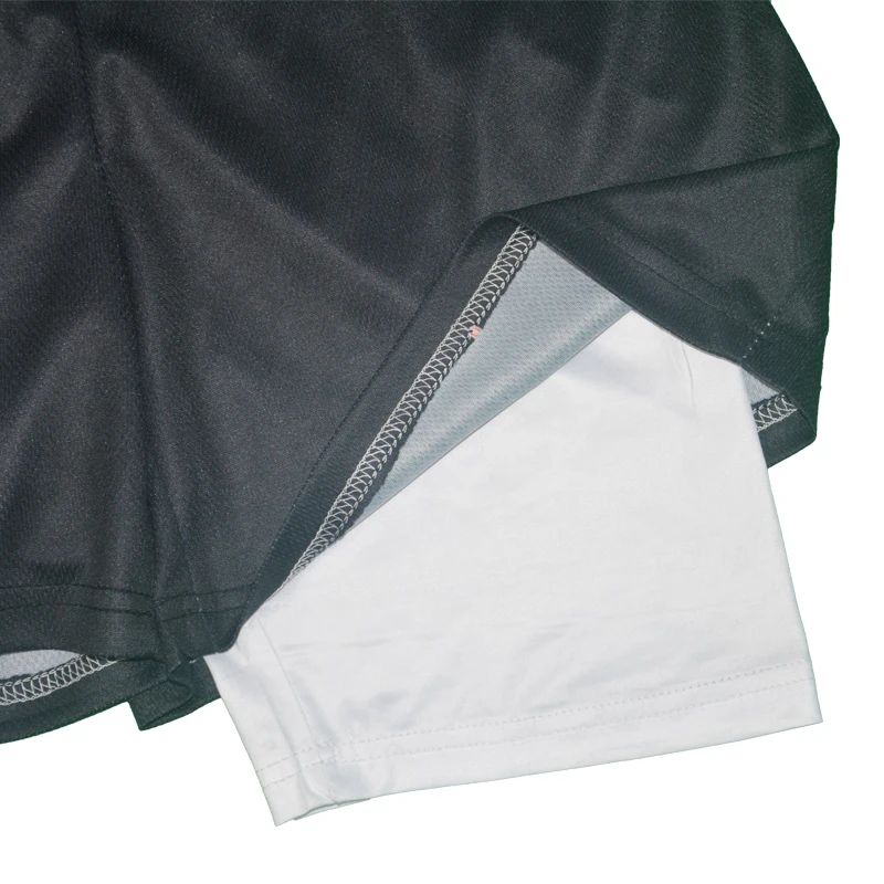 Męskie spodenki gimnastyczne wydrukowane na czarno dwuwarstwowe szybkoschnące, oddychające spodenki pochłaniające pot