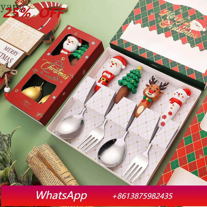 

LH Christmas spoon tableware dessert spoon fork gift box set