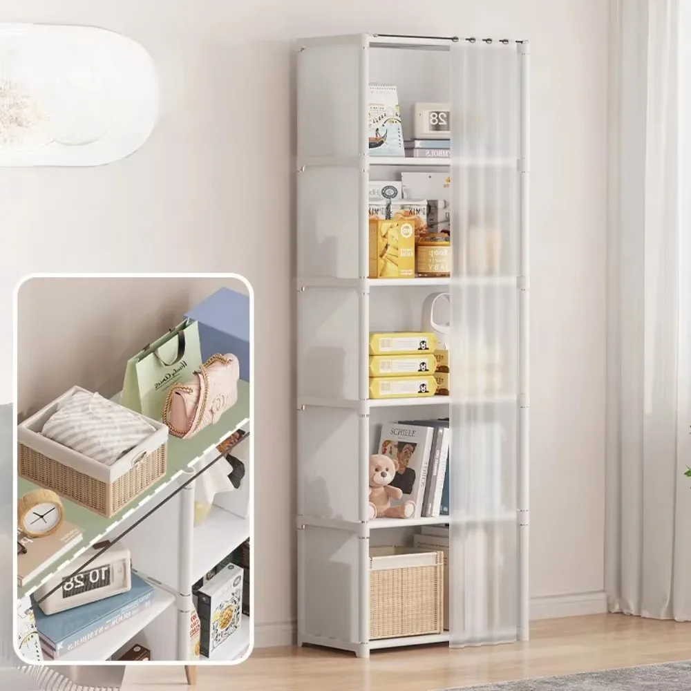 Bookshelf Dustproof Multipurpose Storage Rack Strong Load-bearing Capacity Cloth Wardrobe Simple High-capacity Simple Wardrobe image 4