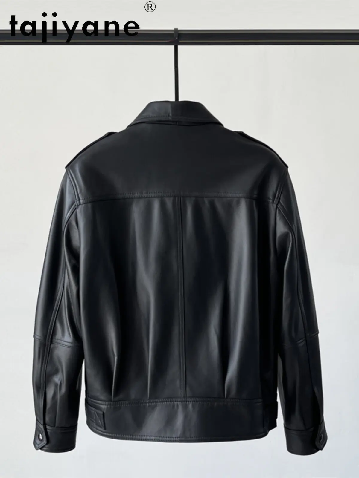 TAJIYANE Genuine Sheepskin Leather Jacket Woman Short Retro Motorcycle Coat Oversize Real Leather Jacket 2026 Fall Women Clothes