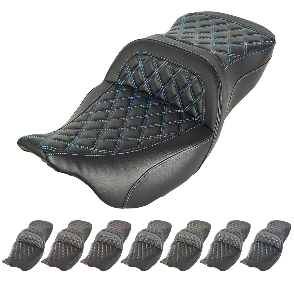 

Motorcycle Colored Stitching Step up Big Sofa&2 Gel Inside Seat for Harley Touring Street Glide Road Glide Road King 2008-2023
