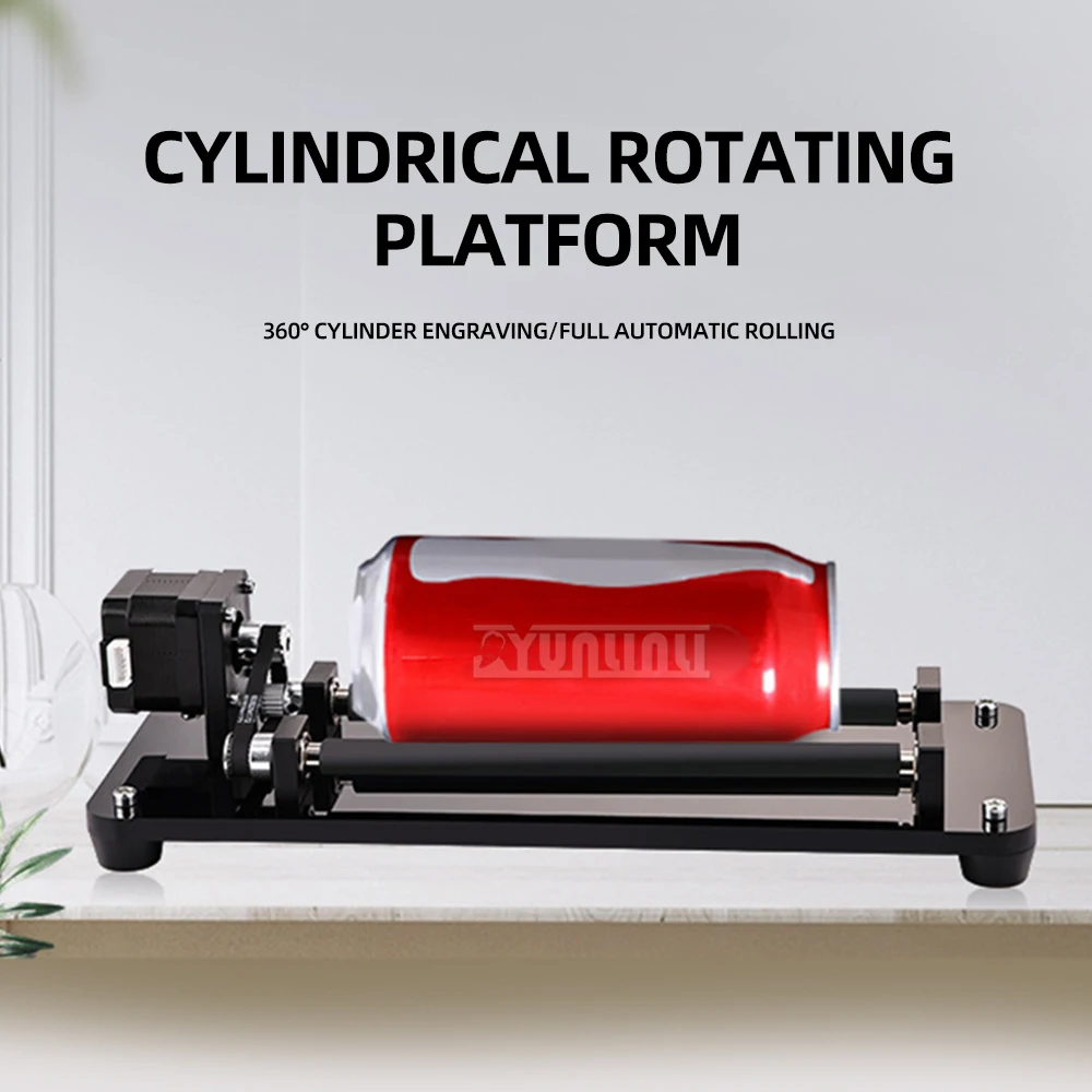 

Laser Engraving Machine Accessory - Rotating Roller Platform Three speed rotation axis for Cylinder Soda Can Thermos Cup Carving