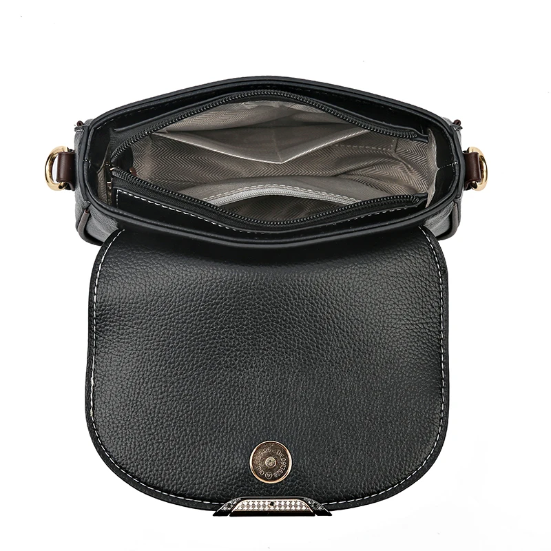 2025 جديد بلون ريترو بولي PU حقائب كتف جلدية المرأة موضة بسيطة رفرف محفظة كروسبودي أنيقة مكتب ركاب حقيبة يد #4