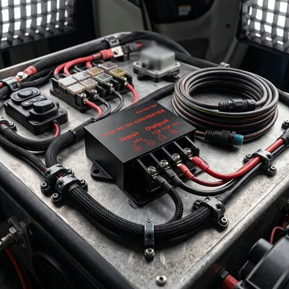 For Tight Engine Compartments DC Step Down Regulator 10A Power Supply 12V Step Down Converter Stable DC Output