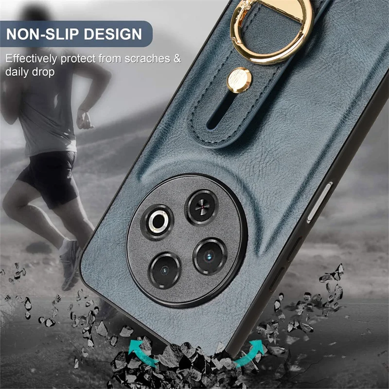 Casing penahan ponsel tali pergelangan tangan modis 30C untuk Tecno Spark 30C casing gaya kulit penutup antijatuh