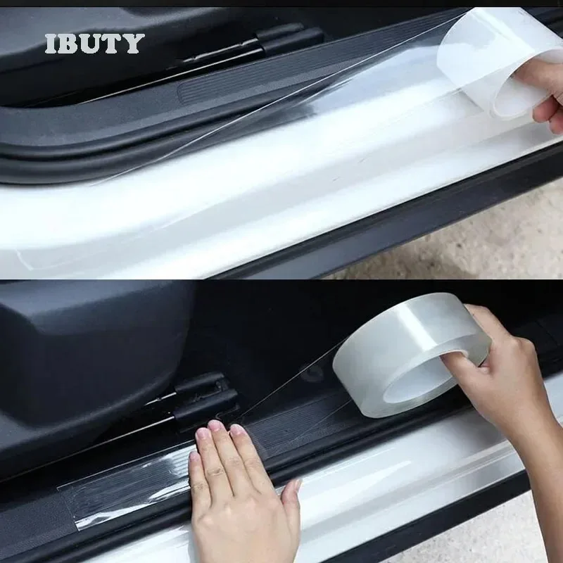 

For Ford F-150 2022 2023 2024 2025 Transparent Car Door Sill Protection Strip Car Threshold Guard Trim Sticker