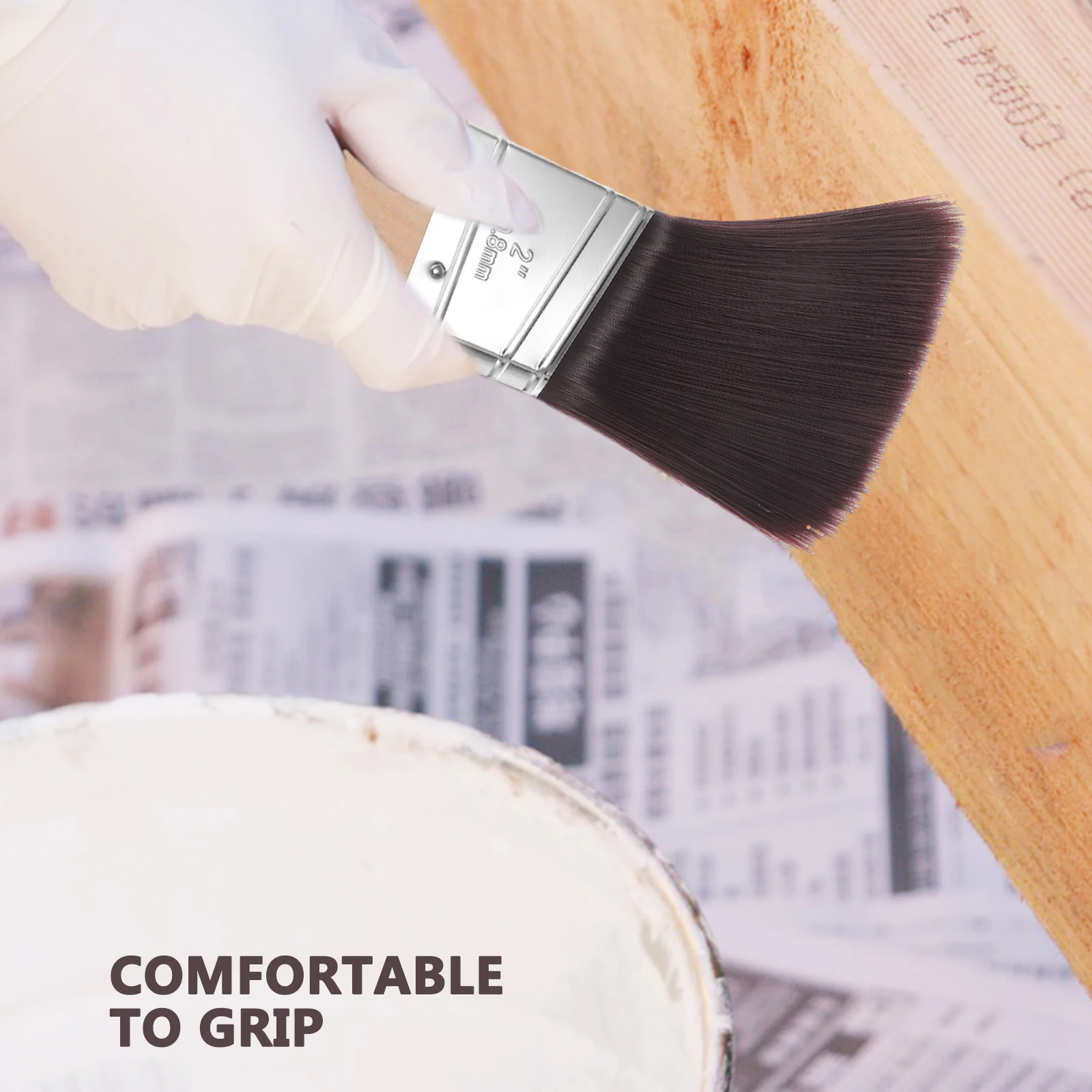 

3pcs Oil Paint Brush Multi Use Painting Industrial Wood Handle Art Bristles Small Size Brushes For Craft Home Accessories