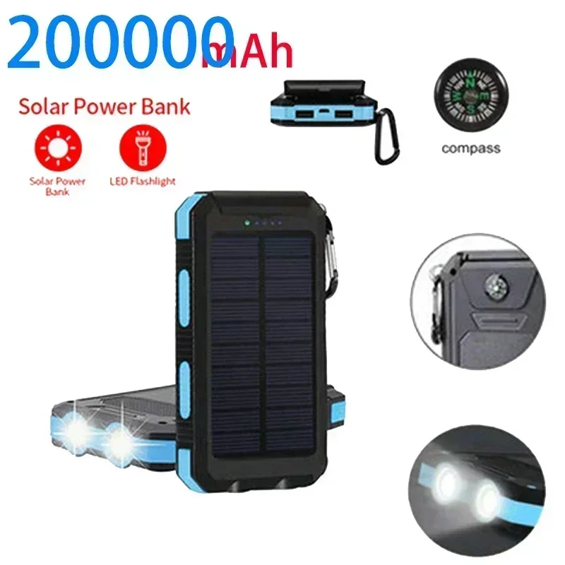 20000mAh ultra large capacity solar power bank, a portable power tool essential for outdoor exploration and travel