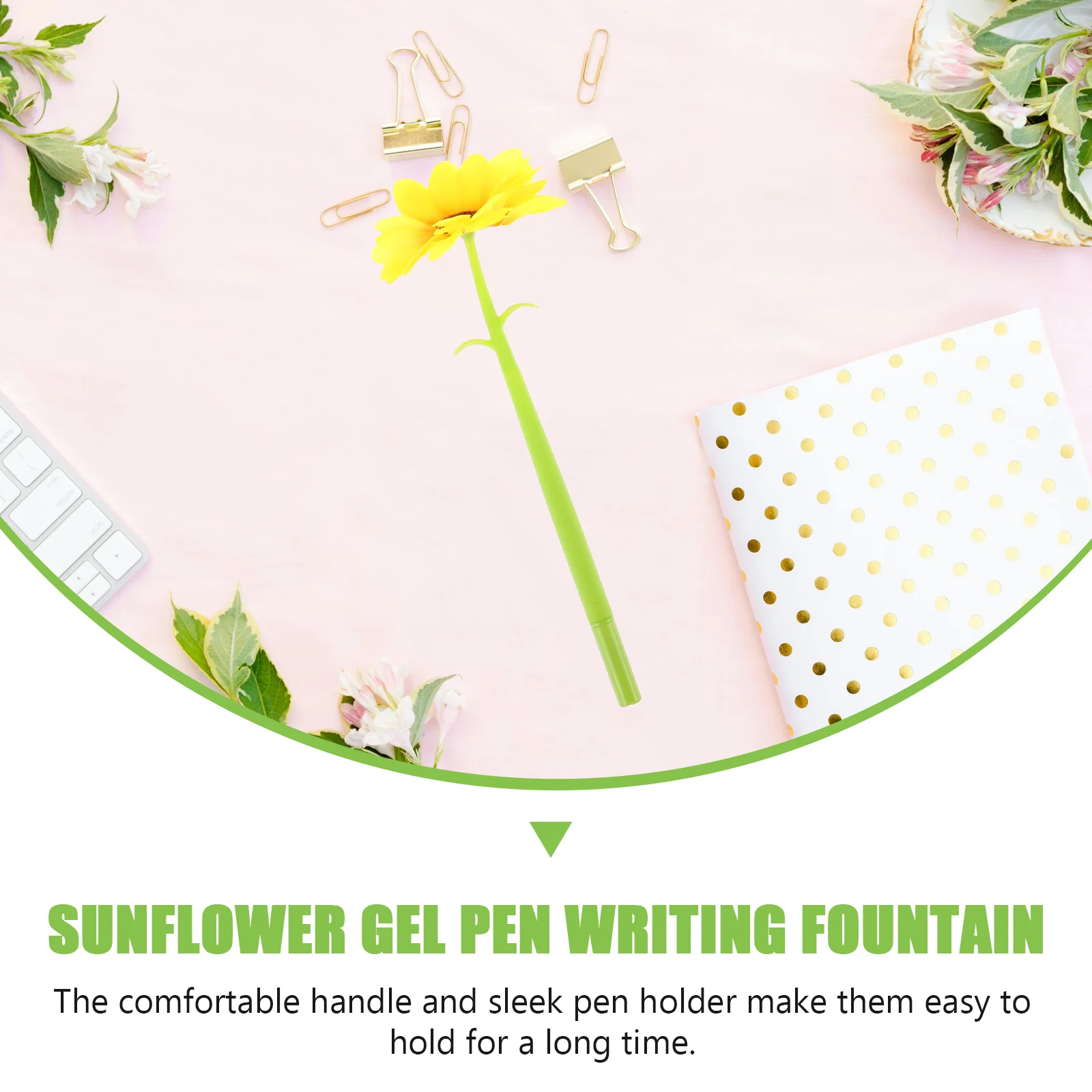 

4pcs Neutral Pens Sunflower Design Black Ink Smooth Writing Office Supplies Student Stationery Fine Craft Gel Pen