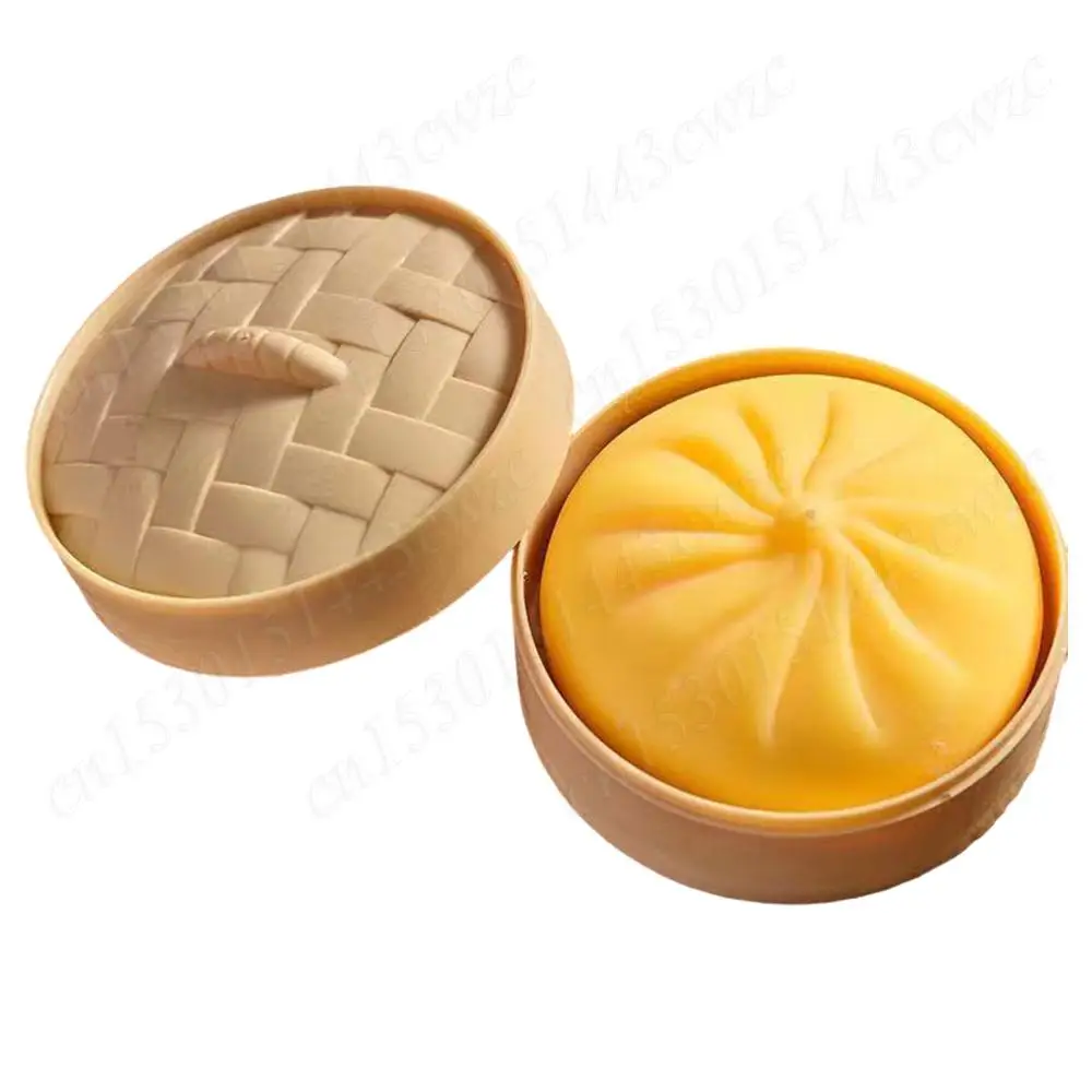 Kleurrijke Dumpling Stressballen Fidget Zintuiglijk speelgoed Knijpdeegbal Stress Relief Handspeelgoedbroodje met voedselstomer Rekbaar bureau
