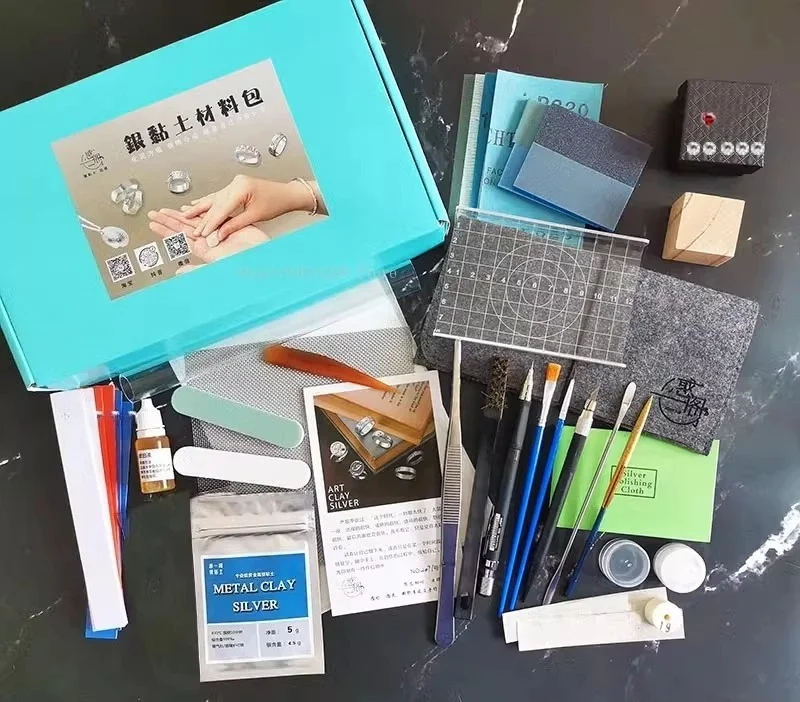 999 Pure Silver Clay Jewelry Making Material Bag DIY Creative Modeling Couple Rings/necklace Pendant Complete Set of Materials image 3