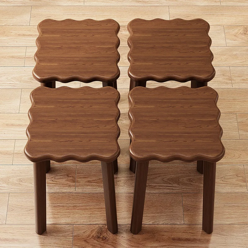 Stackable Home Solid Wood Chinese Small Stool Living Room Modern Simple Shoe Changing Stool Creative Biscuit Stool