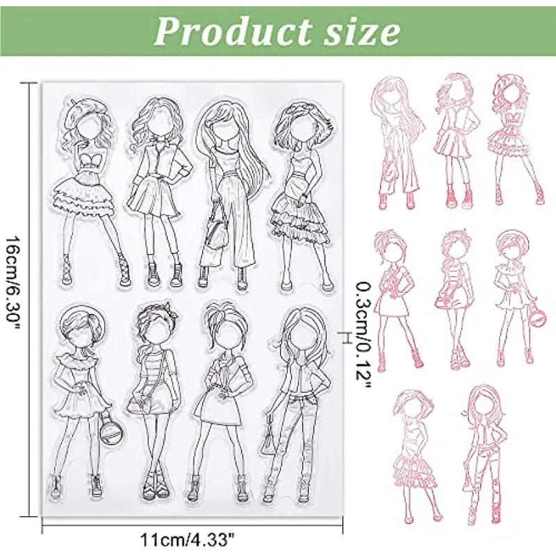 Fashion Woman Clear Stamp Skirt Silicone Clear Stamp Lovely Womans Rubber Stamp for Scrapbook Journal Card Making