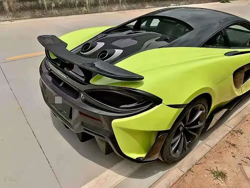 ل ماكلارين 540C 570S ترقية 600LT ألياف الكربون الجافة غطاء مقصورة المحرك الخلفي سبويلر العادم مظهر طقم الجسم