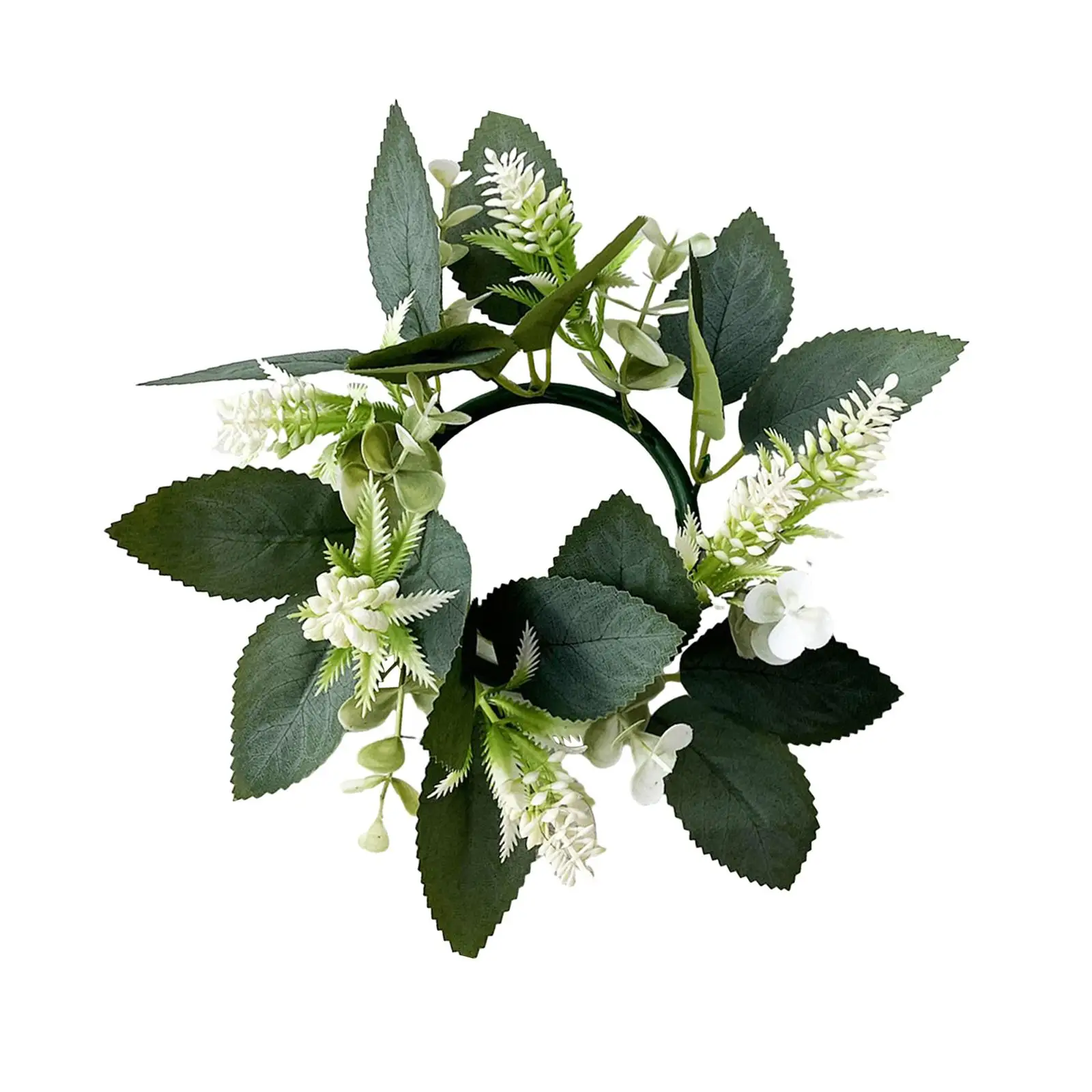 Candle Ring Artificial Eucalyptus Leaves Wreath 9.8