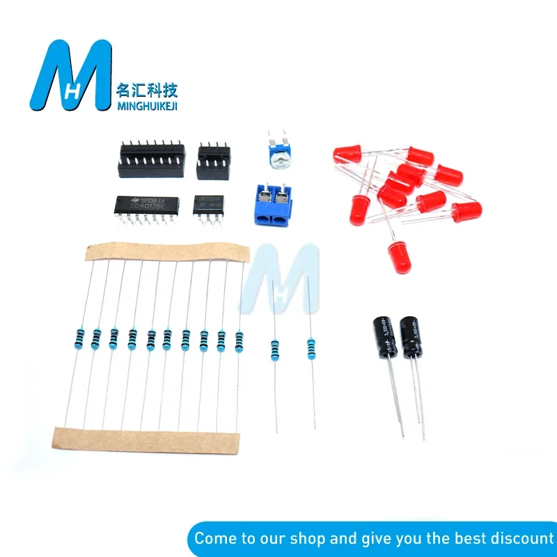 DIY NE555 + CD4017 Наборы для обучения, светодиодные мигающие огни, модуль для Arduino, схема генерации часов, печатная плата, электронная Su