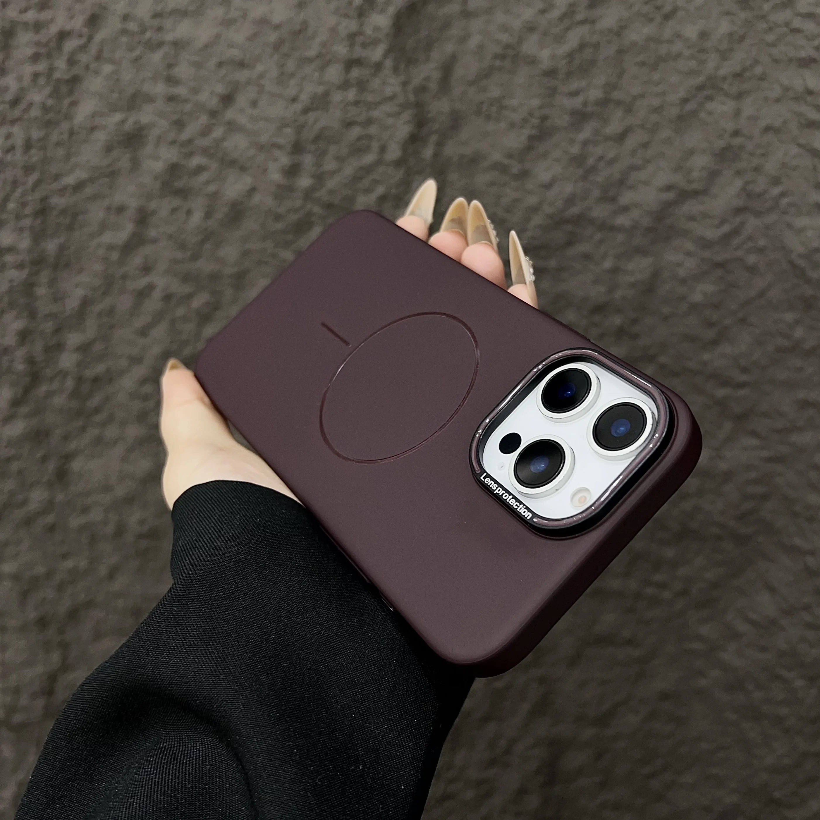 Adecuado para iPhone 13 14 Pro 15 16 Pro Max funda protectora magnética original Magsafe para teléfono, agradable para la piel, anticaídas y anti s