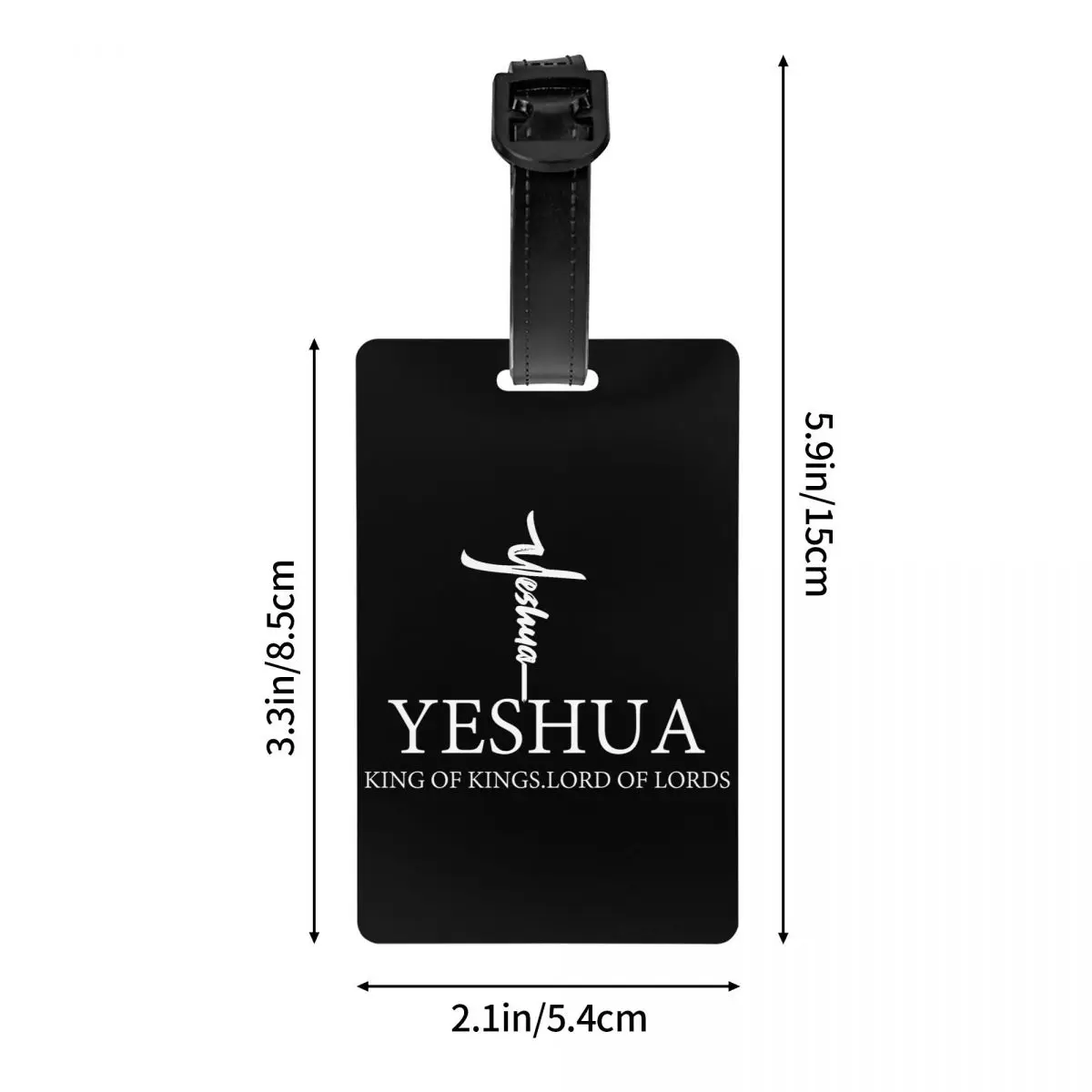 Yeshua ป้ายกระเป๋าคริสเตียนลายพระเยซูสำหรับกระเป๋าเดินทาง, ป้ายสร้อยพระสแตนเลสติดกระเป๋าใส่นามบัตรเพื่อความเป็นส่วนตัว