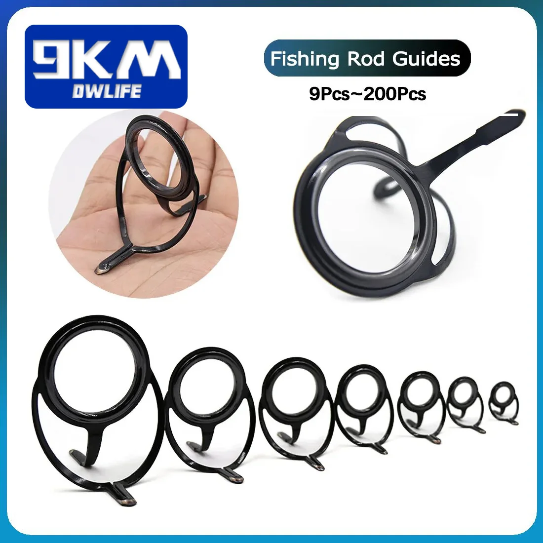 Fishing Rod Repair Kit Spinning Rod Building Components Stainless Steel Casting Fishing Rod Guides Replacement Set Tackle 4~38mm