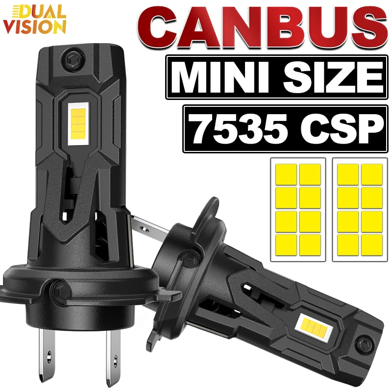 

1:1 Mini LED H7 Car Headlights Wireless 7535 CSP Chips for Led Headlamps Auto Diode Lights H7 Turbo 6000K Plug&Play Fog Lamp 12V