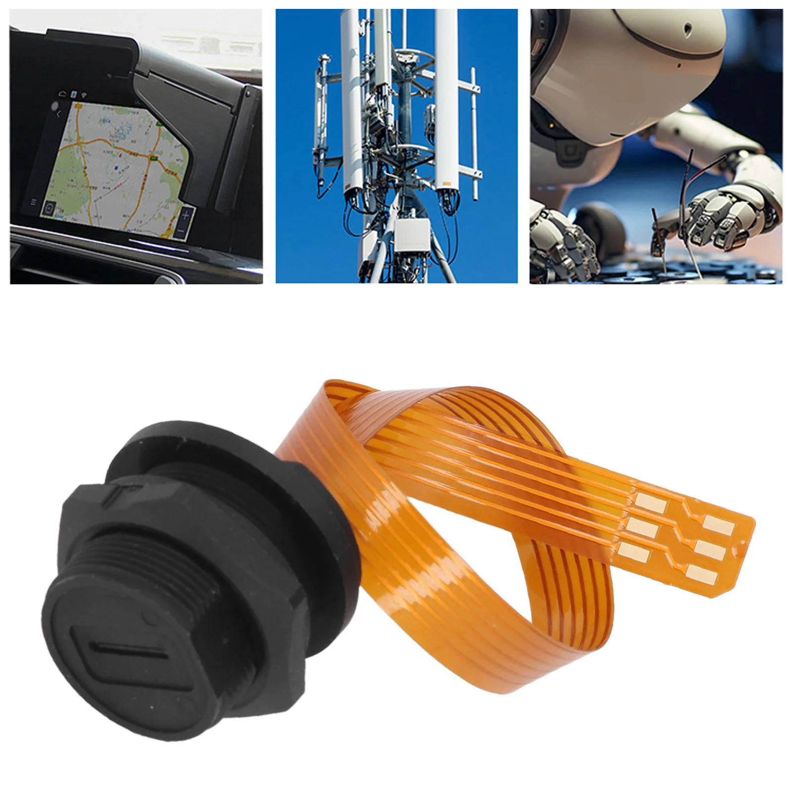 SIM Socket Flexible Cable Long Lasting PA66 Brass SIM Female To Male Cable Extender IP68 Water Proof for Industrial Automation