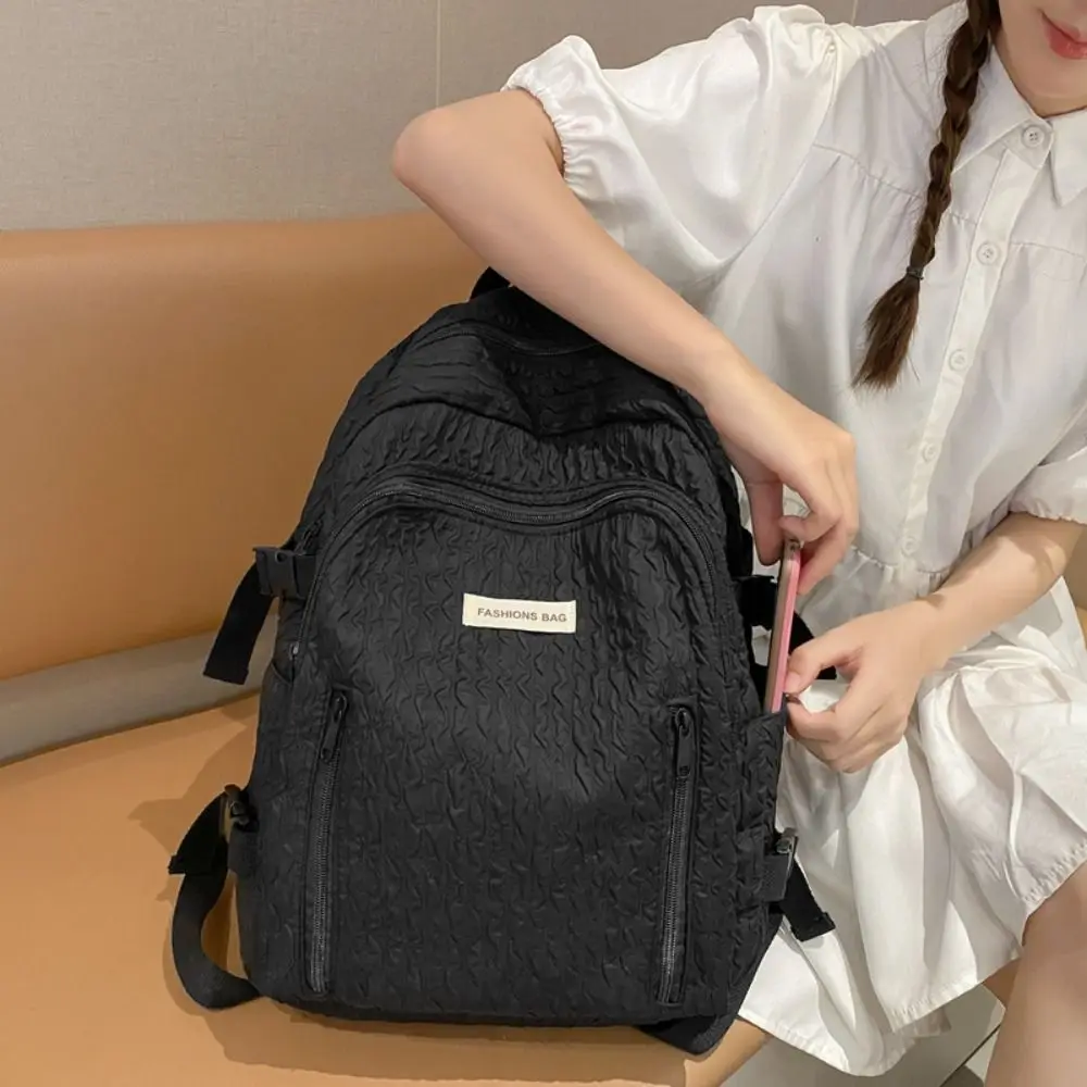 

Portable Solid Color Students School Bag Candy Color Simple Large Capacity Backpack Waterproof Daypack College Backpack Travel