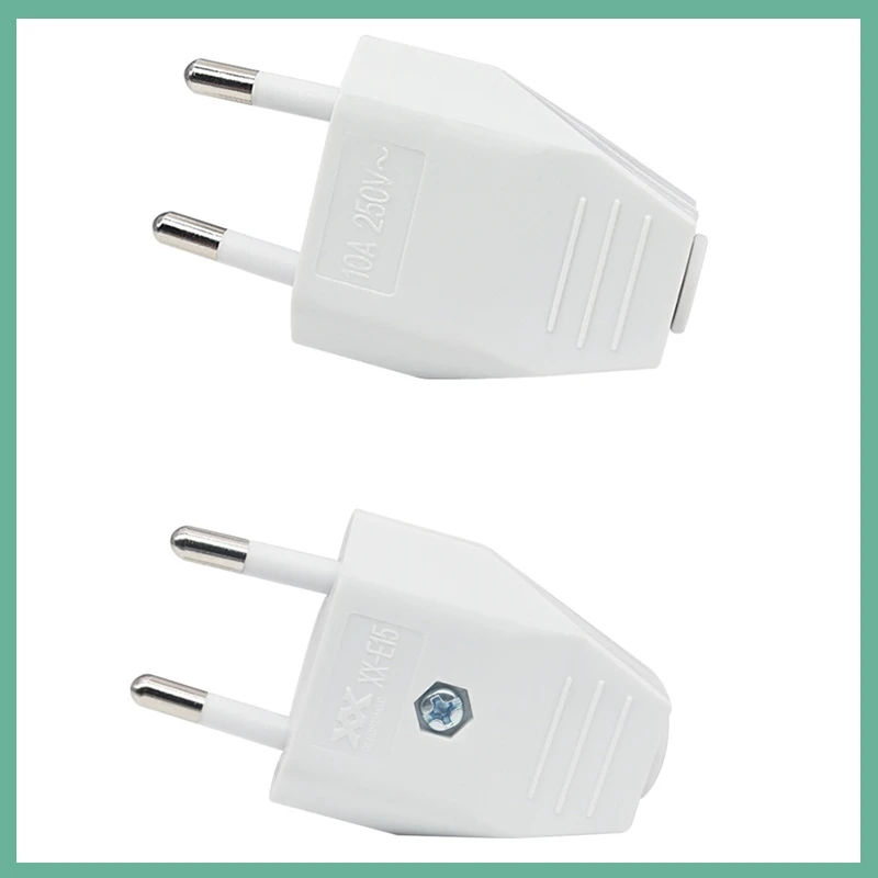 EU Power Supply Single Plug 250V 2.5A 2-pin Male Plug Screw Fixed Can Be Wired With Two Poles For Diy Wires E3