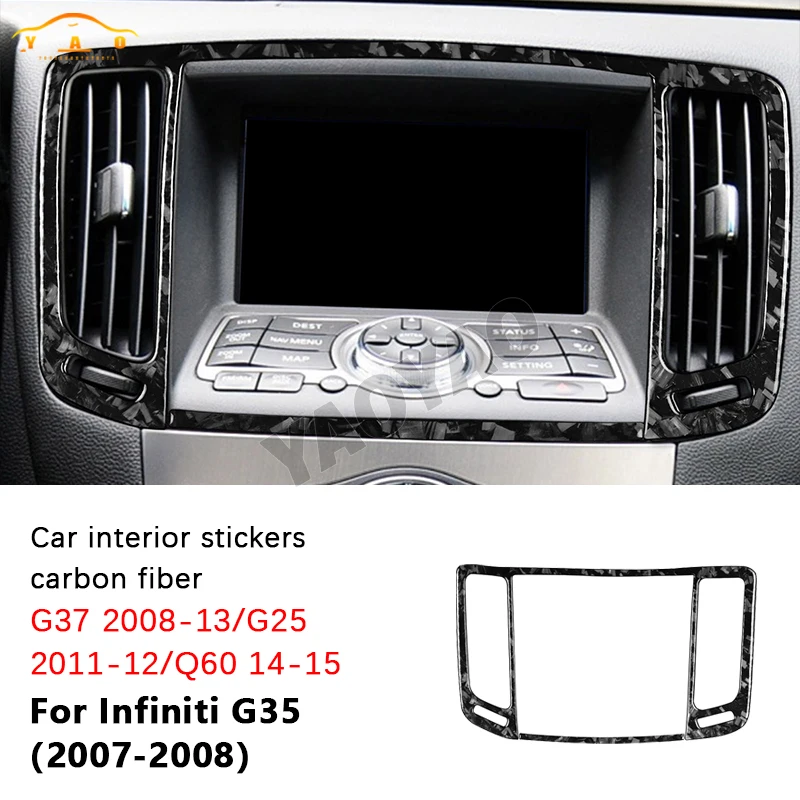 

Carbon Fiber Car Center Console Navigation Air Outlet Cover Trim Sticker For Infiniti G37 08-13 G35 07-08 G25 11-12 Q60 14