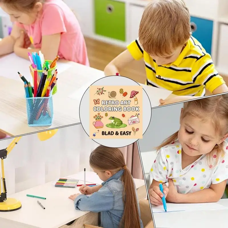 สมุดระบายสีสําหรับเด็ก กิจกรรม หน้าใหญ่ หนังสือสี หนังสือระบายสีเพื่อการศึกษา ของเล่น หน้าระบายสีผ่อนคลาย การเรียนรู้ที่ง่ายและสนุกสนาน &