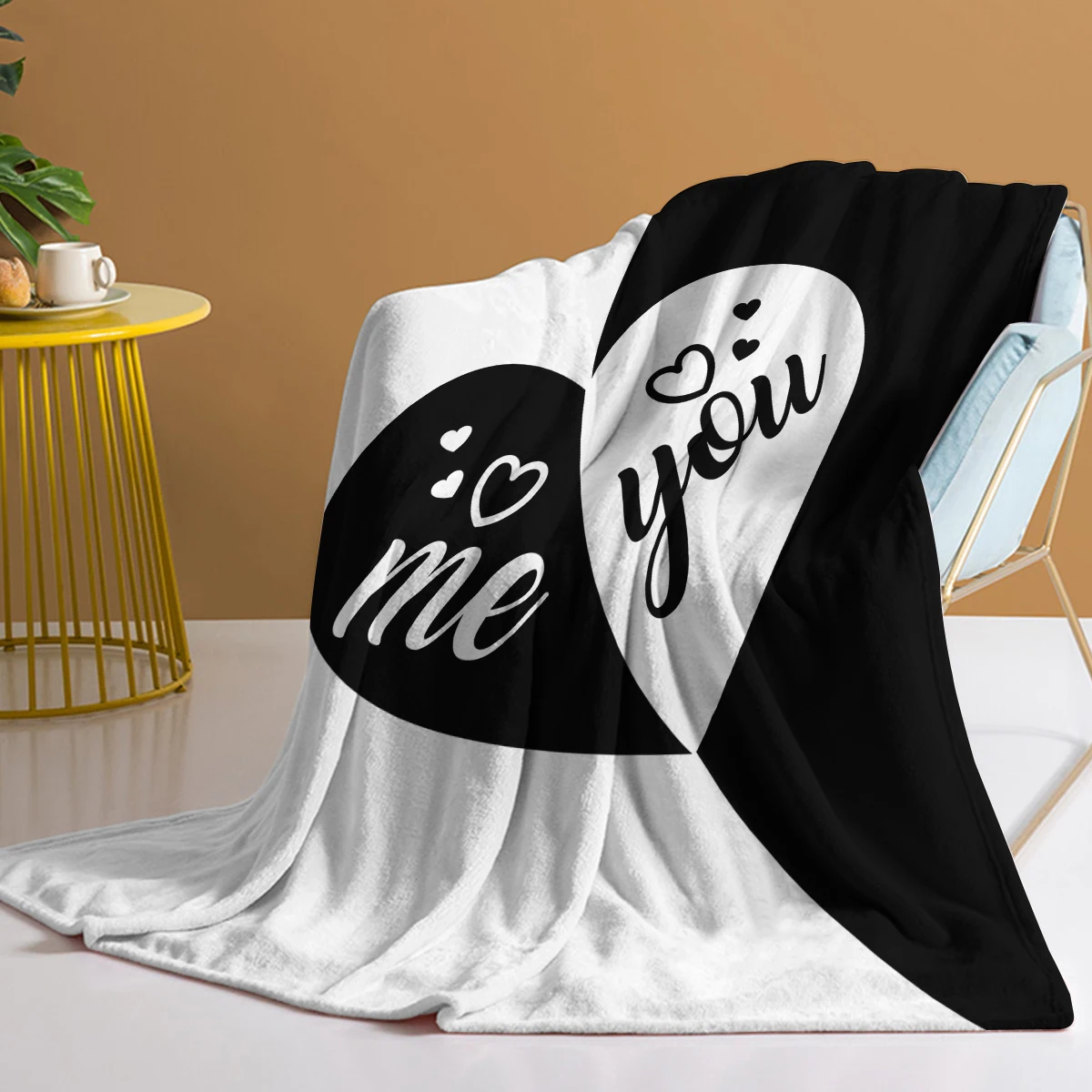Теплое плюшевое одеяло с принтом сердец, для детей и подростков