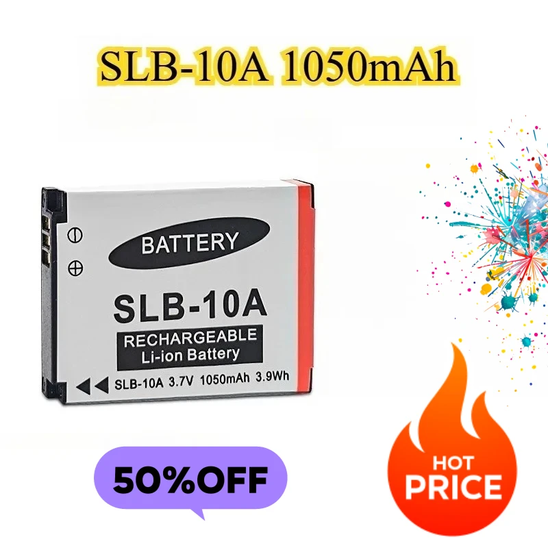 

SLB-10A Battery 1050mAh for Samsung ES55 ES65 ES60 ES70 PL50 PL51 PL55 WB550 WB500 L110 L100 Digital Camera
