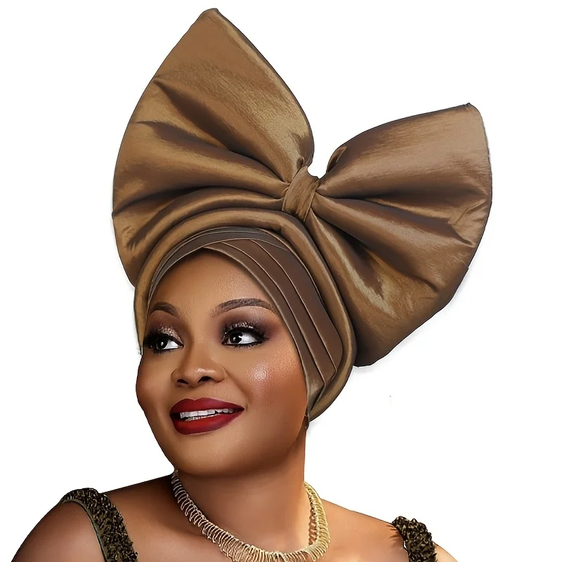 New Style, European and American Fashion, Retro, Simple Solid Color Large Bow, Heavy-Duty Bright Fabric Headwrap for Women, Available in Multiple Colors, Exquisite Workmanship, Unique Design, Suitable for Weddings, Gat