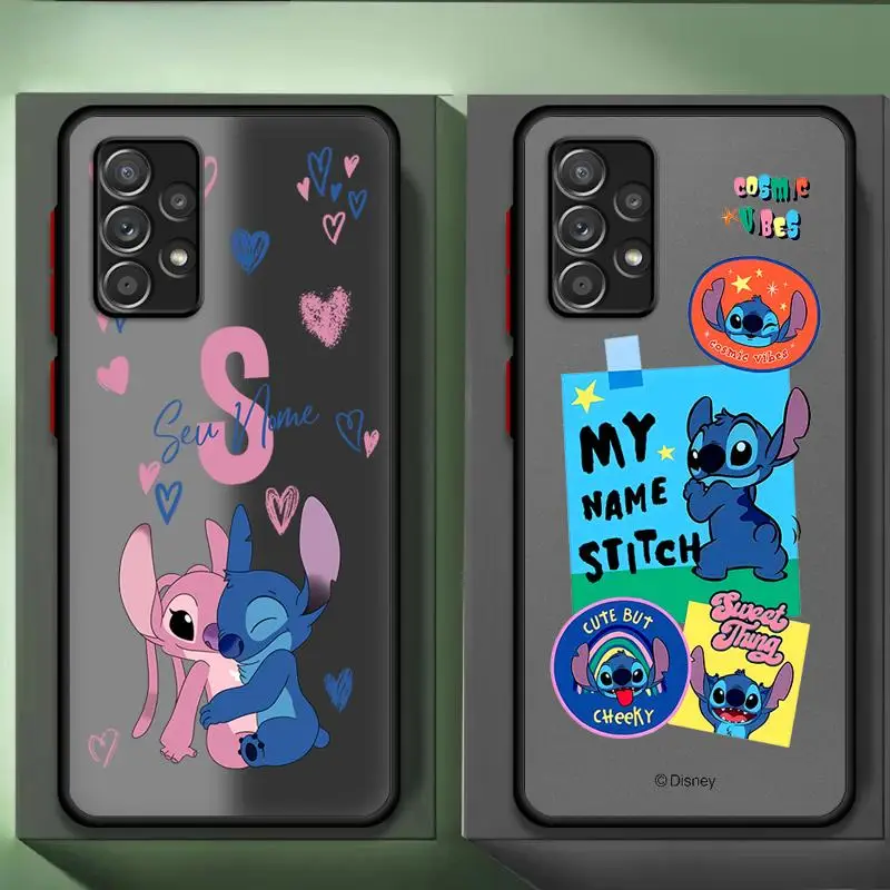 Disney Stitch Angie Cool Art phone case for Samsung Galaxy A52 A32 A21s A16 A13 A55 A54 A12 A15 Los casos matte frosted fundas