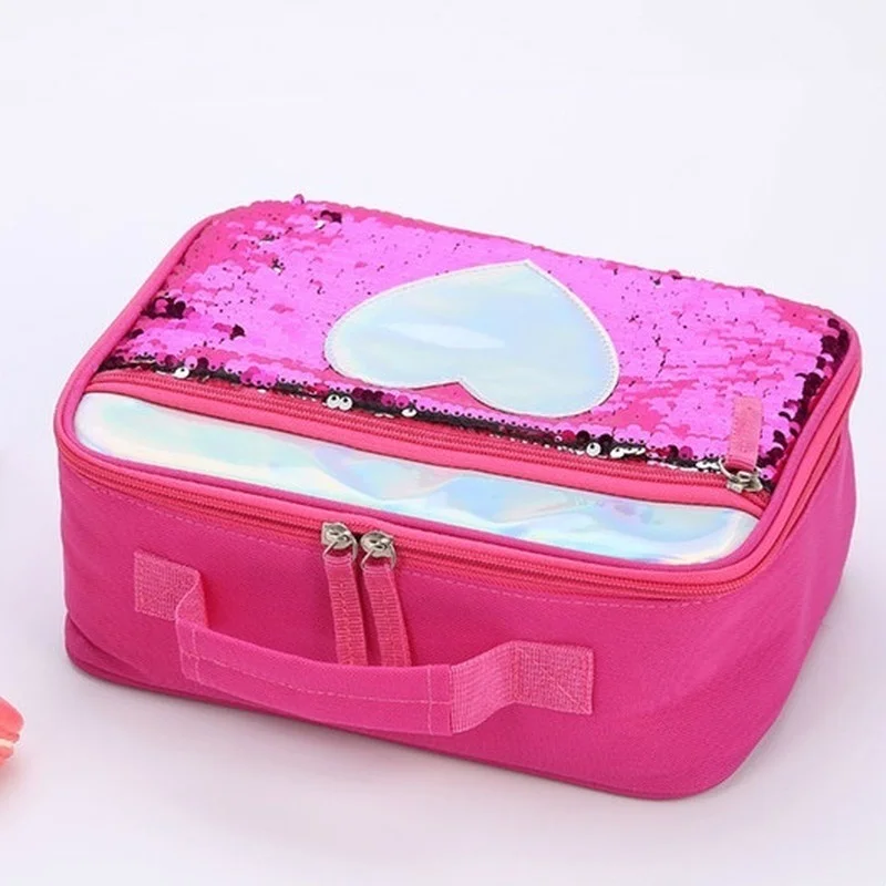 

Aluminum Foil Insulation Package Bag Portable Women Girls Laser Sequin Insulation Bag Kids Lunch Bag