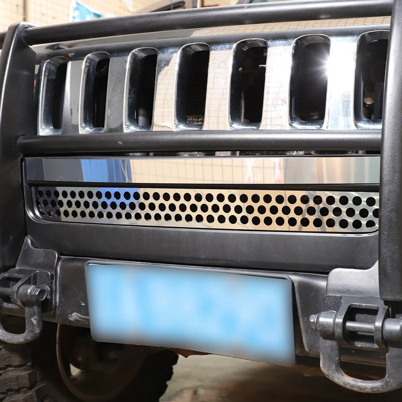 For Hummer H3 2005 2006 2007 2008 2009 Stainless Silver Front Bar Air Inlet Grille trim Sticker Car Modification Accessories
