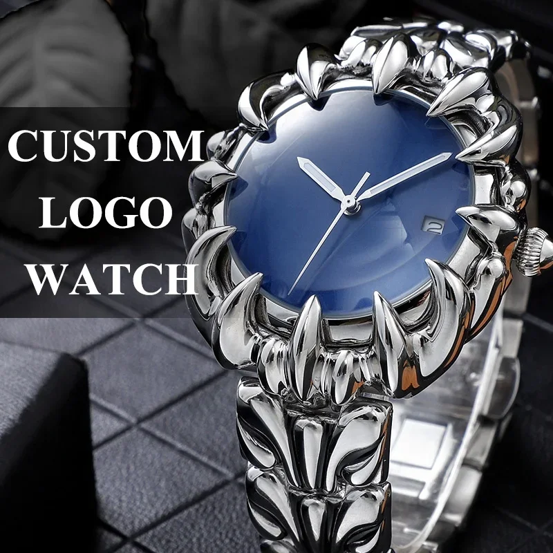 New Design OEM Strange Twisted Claw Unique Stainless Steel Luxury Wristwatch with Logo Custom Quartz Watches for Men Wholesale