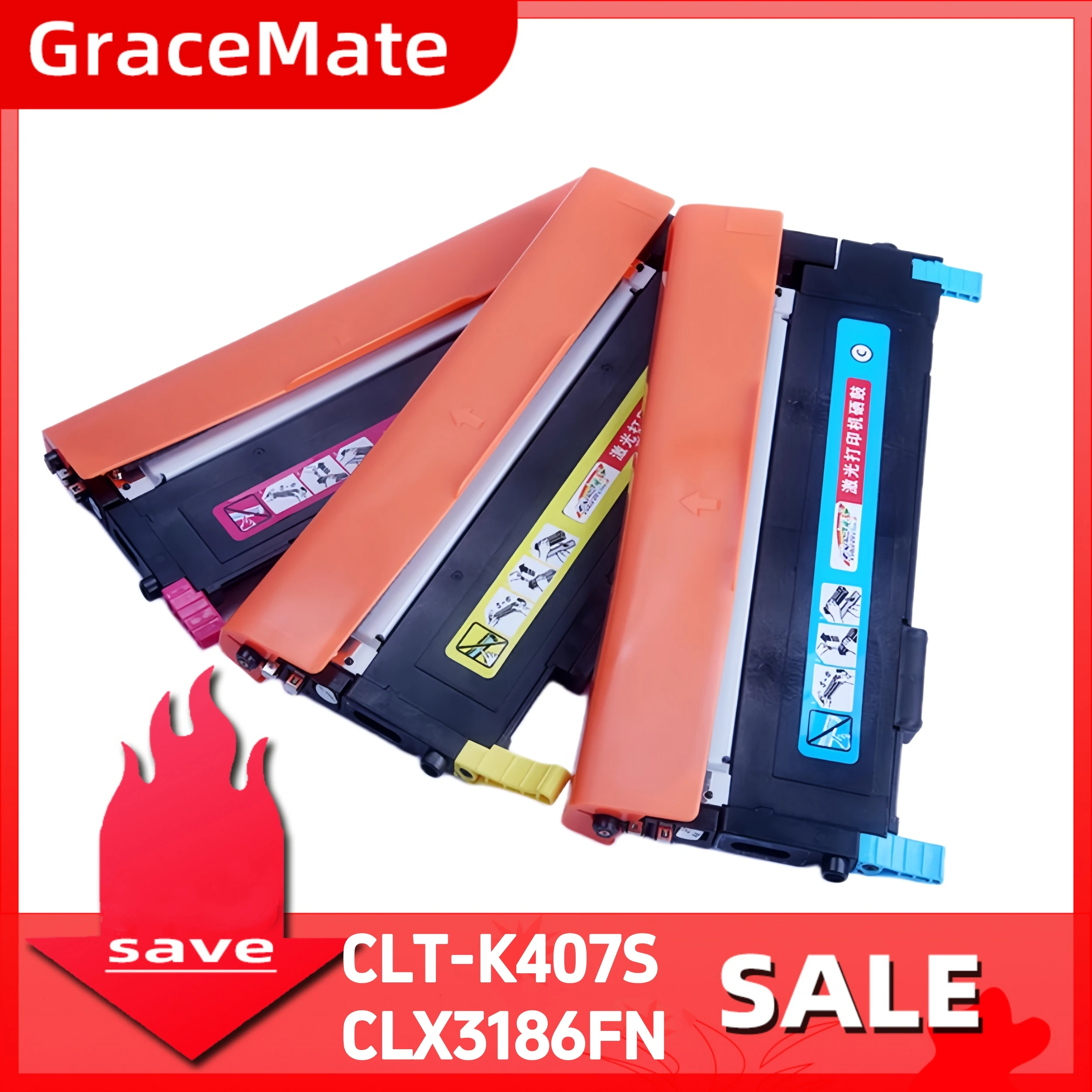 Printer Toner Cartridge Compatible For Samsung CLT 407S For Samsung CLP-320/325/326 CLX3186FN 3185fw CLP321N