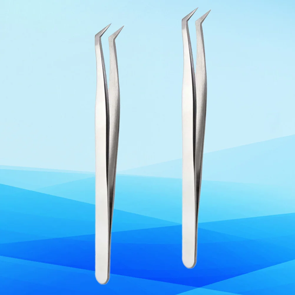 Pince à épiler pour extensions de cils, 2 pièces, matériau métallique de qualité supérieure, Durable, utilisation pratique, pointes fines, manœuvre facile pour la mode