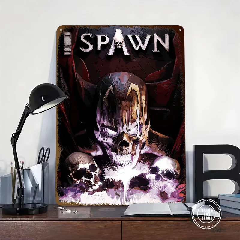 Spawn Comic Book Cover Poster Customized Vintage Metal Signs Wall Art Retro Tin Plaque for Room Decorating Interior Office Decor