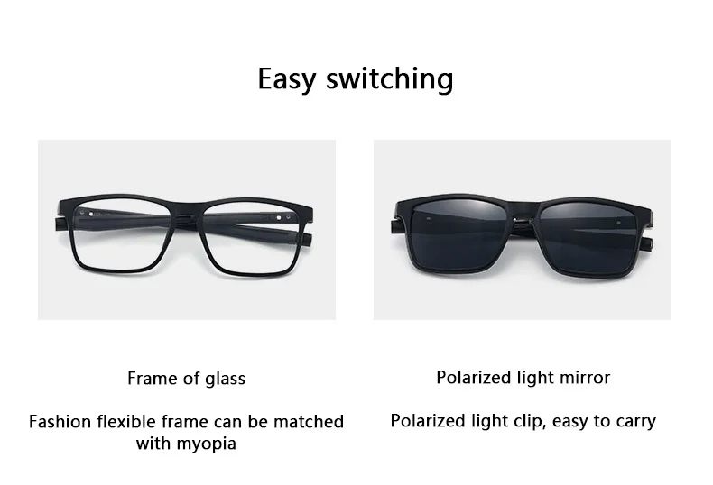 Myopie-Brille 5-teilige Magnetische Befestigung Polarisierte Clip-On-Brille Verstellbare Brille Basketball-Brille 2507A – Detail 6