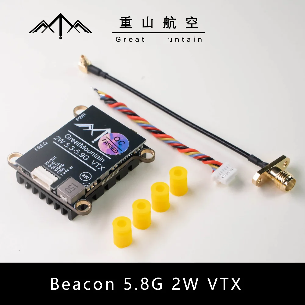 

Beacon 5,8G 2W FPV Аналоговая передача изображения Высокая мощность 5,3-5,9G VTX 7-24V Вход 30,5 мм Расстояние между отверстиями