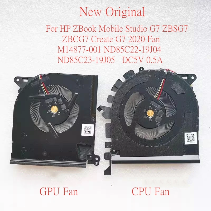 New Original Laptop CPU Cooling Fan For HP ZBook Studio G7 ZBSG7 ZBCG7 Create G7 2020 Fan M14877-001 ND85C22-19J04 ND85C23-19J05