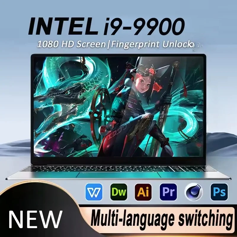 

Ultra Slim Windows 11 Laptop Computer 15.6" 32GB RAM 512GB 1TB SSD Intel I9-9900 Notebook Gamer 1920*1080 Office Computer PC