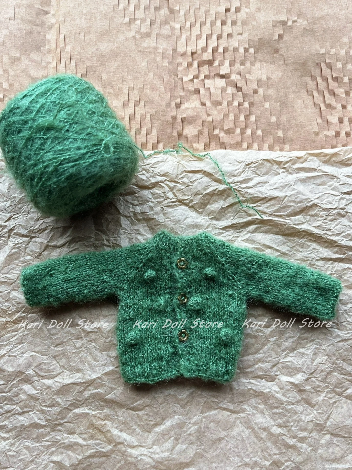 

Одежда и юбки для кукол Kari 2026, зеленый вязаный кардиган ручной работы, свитер для куклы Landazz Landoudou