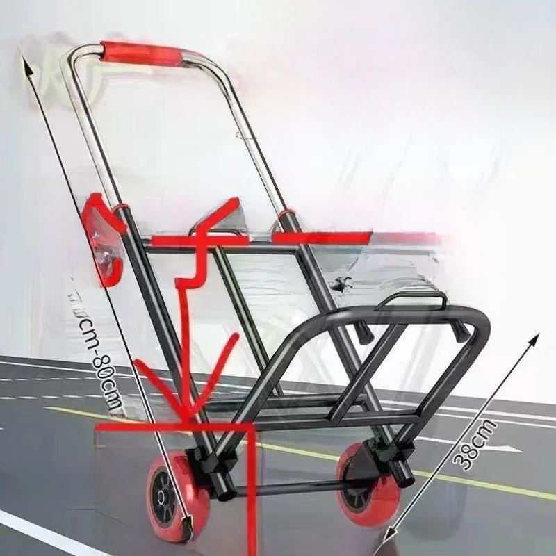 portable-hand-pulled-shopping-cart-small-pushcart-water-barrel-pulling-car-iron-material-retractable-handle-stainless-steel-body