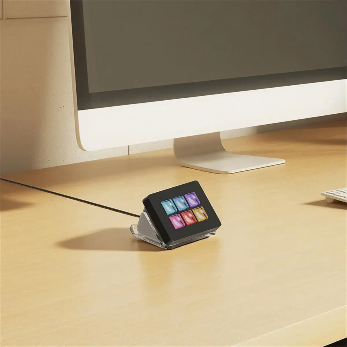 B21B Desktop Display Stand for Mini 6 Keys Keyboard, Desk Bracket Non-Slip Base for Mini Clear