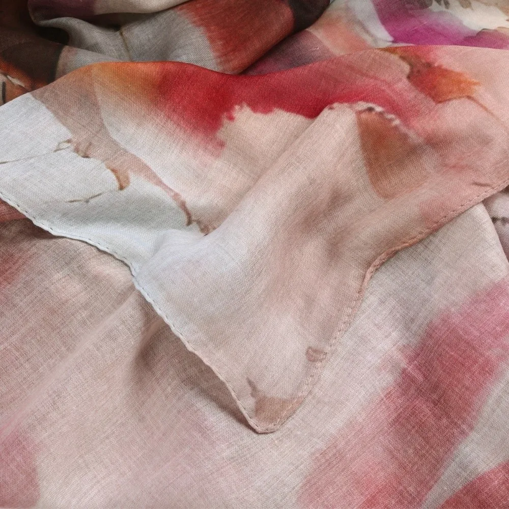 

Модные шарфы, акварельный тканый шарф-хиджаб, дышащий легкий исламский шарф с принтом, длинный мягкий женский солнцезащитный крем, шаль, женская