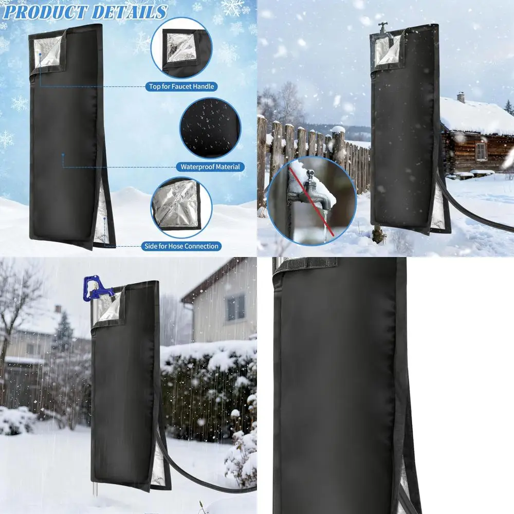 

Winter Outdoor Faucet Covers, 47.2H x 13.4W, Waterproof Oxford Fabric, Protects from Freezing, Ideal for Garden and Sprinkler Sy